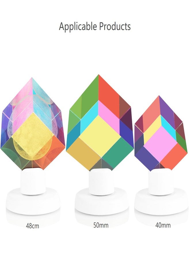 ECBANLI Display Stand for CMY Color Cube & Puzzle Cube Holder Show, Rotating 360°, Decorative Base, White - Image 5